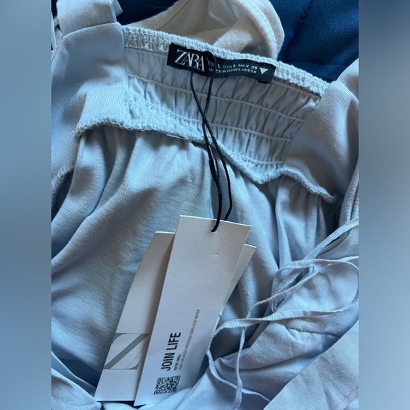 Zara Baby Blue Tiered Spaghetti Strap Dress β Size Large NWT - Picture 6 of 6